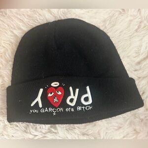 Pray You Garçon ofaBitch Comme des Garçons Black Beanie